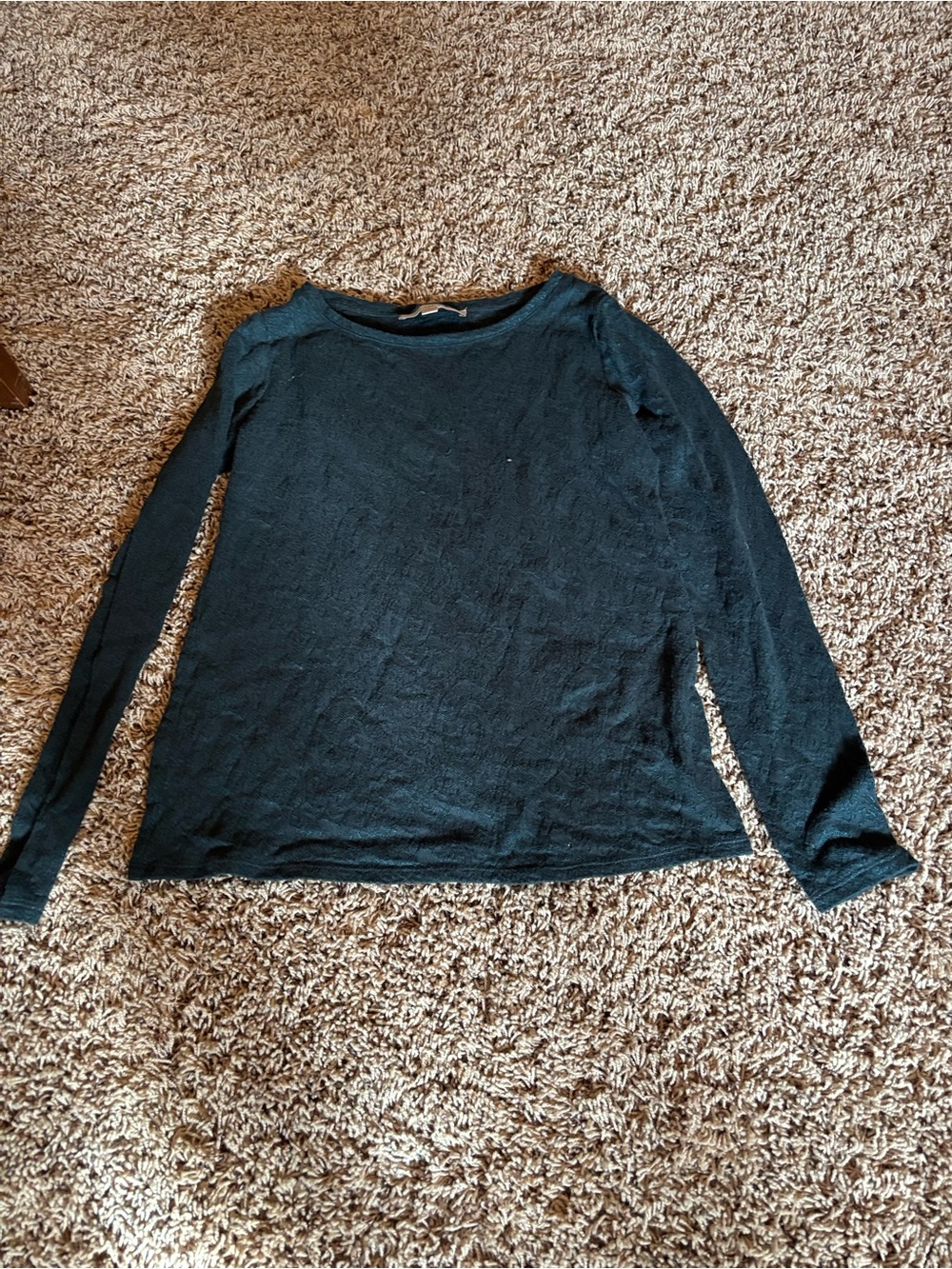LOFT Black Long Sleeve Crewneck Top